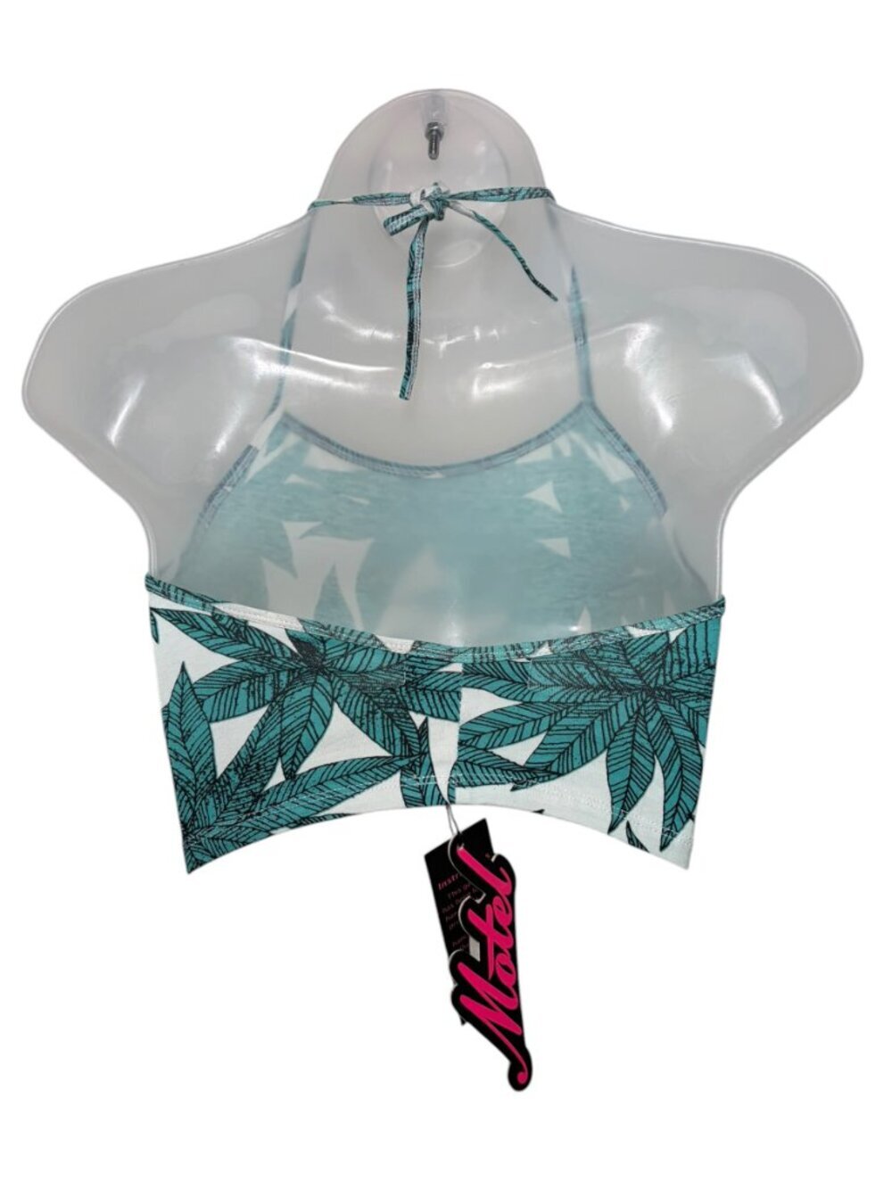 Motel Rocks Fonda Jungle Palm Halter Crop Top NWT Small - Picture 3 of 5